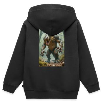 Ammit, bête monstrueuse, attendant par les écailles de j - Sweat Premium à capuche zippé enfant bio - noir - Dos - AI Model Kid Male (0cm)