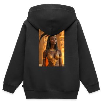 Ma'at, federgekrönte Göttin, die Schuppen von - Kinder Premium Organic Zip Hoodie - Schwarz - Hinten - AI Model Kid Male (0cm)
