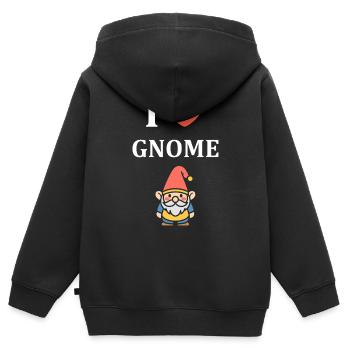 Ich liebe Gnome - Kinder Premium Organic Zip Hoodie - Schwarz - Hinten - AI Model Kid Male (0cm)