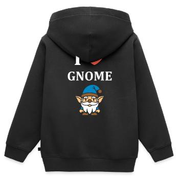Ich liebe Gnome - Kinder Premium Organic Zip Hoodie - Schwarz - Hinten - AI Model Kid Male (0cm)