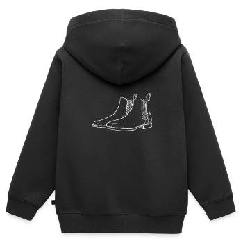 Klassische Herrenschuhe Stiefel - Kinder Premium Organic Zip Hoodie - Schwarz - Hinten - AI Model Kid Male (0cm)