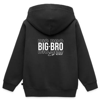 Big Bro Est 2024 - Kinder Premium Organic Zip Hoodie - Schwarz - Hinten - AI Model Kid Male (0cm)