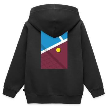 Minimalistisches Tennis Spielfeld Sport - Kinder Premium Organic Zip Hoodie - Schwarz - Hinten - AI Model Kid Male (0cm)
