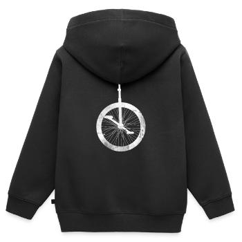 Monocycle monocycle monocycle cadeau - Sweat Premium à capuche zippé enfant bio - noir - Dos - AI Model Kid Male (0cm)