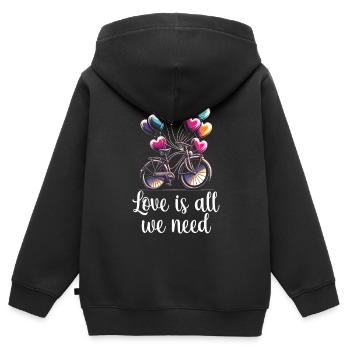 Songtexte Musikliebhaber Songwriter Musikfestival - Kinder Premium Organic Zip Hoodie - Schwarz - Hinten - AI Model Kid Male (0cm)