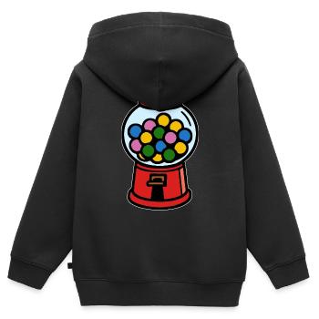 Kaugummiautomat 90er Retro Kindheit - Kinder Premium Organic Zip Hoodie - Schwarz - Hinten - AI Model Kid Male (0cm)