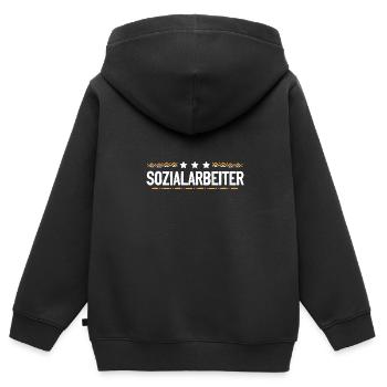 Sozialarbeiter Beruf - Kinder Premium Organic Zip Hoodie - Schwarz - Hinten - AI Model Kid Male (0cm)