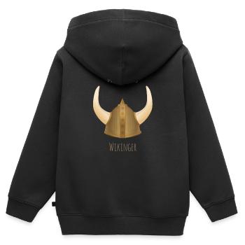 Vikings Mummie - Sweat Premium à capuche zippé enfant bio - noir - Dos - AI Model Kid Male (0cm)