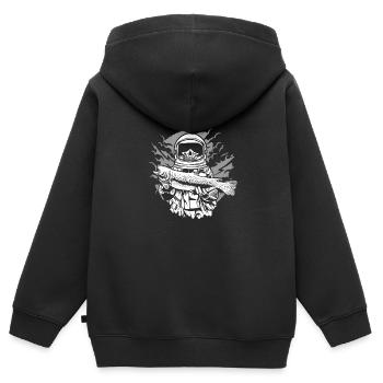 Astronaut Fishing - Kinder Premium Organic Zip Hoodie - Schwarz - Hinten - AI Model Kid Male (0cm)