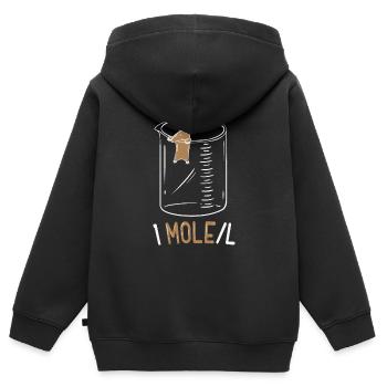 One Mole Per Liter Lustig Chemie Geek Physik Nerd - Kinder Premium Organic Zip Hoodie - Schwarz - Hinten - AI Model Kid Male (0cm)