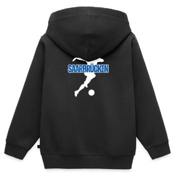 Saarbrücken, meine Stadt! - Kinder Premium Organic Zip Hoodie - Schwarz - Hinten - AI Model Kid Male (0cm)