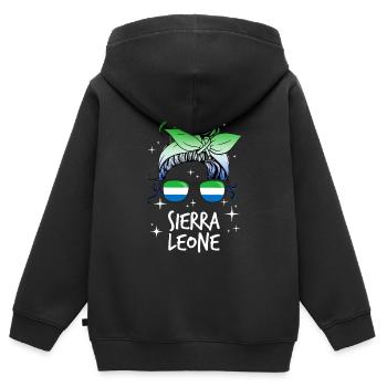 Sierra Leone - Kinder Premium Organic Zip Hoodie - Schwarz - Hinten - AI Model Kid Male (0cm)