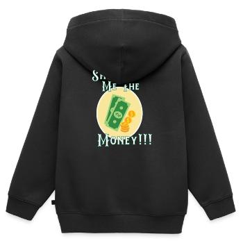Show Money Design für gut verdienende Berufstätige - Kinder Premium Organic Zip Hoodie - Schwarz - Hinten - AI Model Kid Male (0cm)