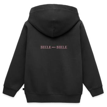 BIELE BIELE BIELE - Kinder Premium Organic Zip Hoodie - Schwarz - Hinten - AI Model Kid Male (0cm)