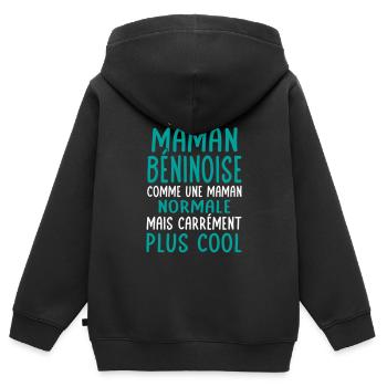 J'ai une maman Béninoise plus cool - Sweat Premium à capuche zippé enfant bio - noir - Dos - AI Model Kid Male (0cm)