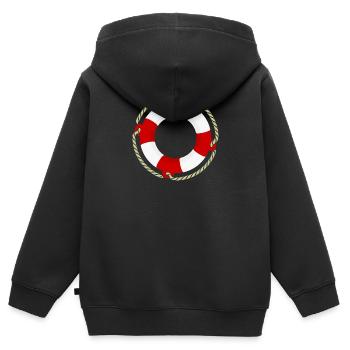 Rettungsring / Life Bouy (DDP) - Kinder Premium Organic Zip Hoodie - Schwarz - Hinten - AI Model Kid Male (0cm)