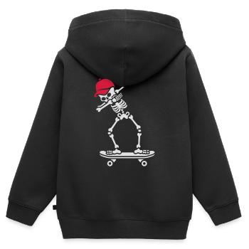Dab dabbing skeleton skateboard skater - Sweat Premium à capuche zippé enfant bio - noir - Dos - AI Model Kid Male (0cm)