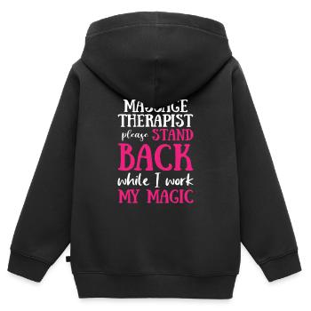 Massage Therapist Magic - Kinder Premium Organic Zip Hoodie - Schwarz - Hinten - AI Model Kid Male (0cm)