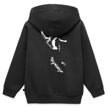Skater Girl Kickflip Street Art - Kinder Premium Organic Zip Hoodie - Schwarz - Hinten - AI Model Kid Male (0cm)