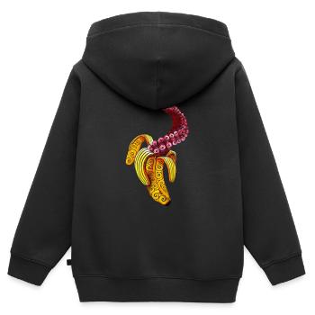 Swirly Mutant-Banana - Kids Premium Organic Zip-up Hoodie - black - Back - AI Model Kid Male (0cm)