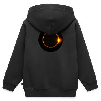 Solar eclipse - Kids Premium Organic Zip-up Hoodie - black - Back - AI Model Kid Male (0cm)