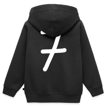 7 Numéro sept numéro blanc anniversaire - Sweat Premium à capuche zippé enfant bio - noir - Dos - AI Model Kid Male (0cm)