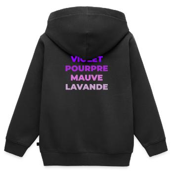 Variantes de Couleurs - Sweat Premium à capuche zippé enfant bio - noir - Dos - AI Model Kid Male (0cm)