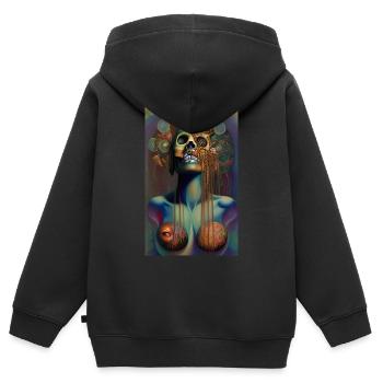 Beautiful fantasy Skull - Kids Premium Organic Zip-up Hoodie - black - Back - AI Model Kid Male (0cm)
