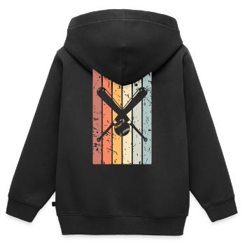 Baseball - Kinder Premium Organic Zip Hoodie - Schwarz - Hinten - AI Model Kid Male (0cm)