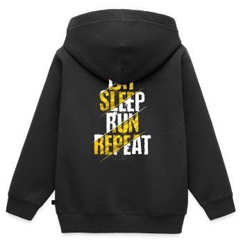 Eat Sleep Run Repeat Running Motivation Runner - Kinder Premium Organic Zip Hoodie - Schwarz - Hinten - AI Model Kid Male (0cm)