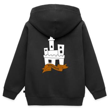 lord of the castle homeowner fairy tale castle castle Illu Castle - Kids Premium Organic Zip-up Hoodie - black - Back - AI Model Kid Male (0cm)