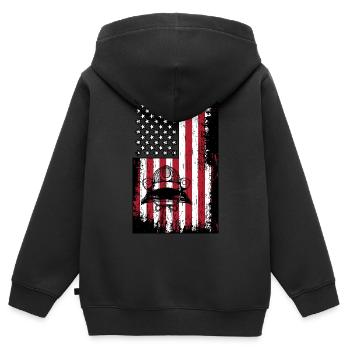 Aïkido - Sweat Premium à capuche zippé enfant bio - noir - Dos - AI Model Kid Male (0cm)