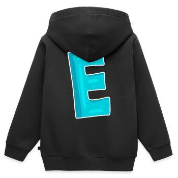 Buchstabe E Anfangsbuchstabe Zeichen - Kinder Premium Organic Zip Hoodie - Schwarz - Hinten - AI Model Kid Male (0cm)