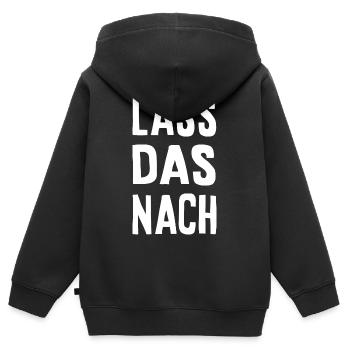 Lass das nach - Kinder Premium Organic Zip Hoodie - Schwarz - Hinten - AI Model Kid Male (0cm)