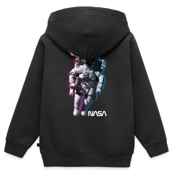 NASA Astronaut Mit Offiziellen Logo - Kinder Premium Organic Zip Hoodie - Schwarz - Hinten - AI Model Kid Male (0cm)