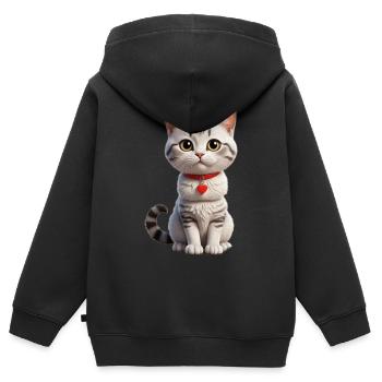 Zeichentrick Katze / cartoon cat - Kinder Premium Organic Zip Hoodie - Schwarz - Hinten - AI Model Kid Male (0cm)