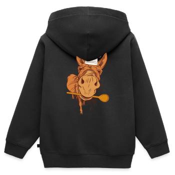 Restaurant Local Hôte Cuisinier Cuisinier Cuisiniers - Sweat Premium à capuche zippé enfant bio - noir - Dos - AI Model Kid Male (0cm)