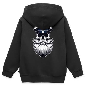 Capitaine Hambourg St Pauli Crâne de la ville hanséatique - Sweat Premium à capuche zippé enfant bio - noir - Dos - AI Model Kid Male (0cm)