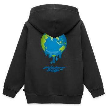 Melting Globe - Kids Premium Organic Zip-up Hoodie - black - Back - AI Model Kid Male (0cm)