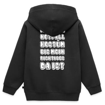 Das ist mein Notfallkostüm bis mein richtiges... - Kinder Premium Organic Zip Hoodie - Schwarz - Hinten - AI Model Kid Male (0cm)