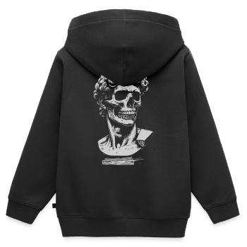 Illustration du buste de crâne de David Michelangelo - Sweat Premium à capuche zippé enfant bio - noir - Dos - AI Model Kid Male (0cm)
