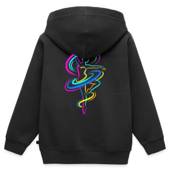 Ballerina - Kinder Premium Organic Zip Hoodie - Schwarz - Hinten - AI Model Kid Male (0cm)