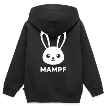 Motif délicat de lapin lapin - Sweat Premium à capuche zippé enfant bio - noir - Dos - AI Model Kid Male (0cm)