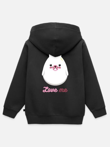 Kaninchen - Kinder Premium Organic Zip Hoodie - Schwarz