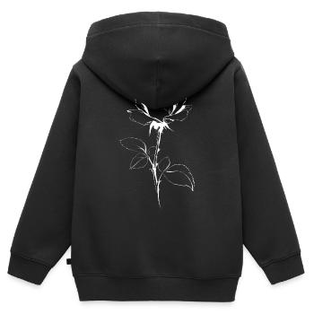Art en rose monochrome - Sweat Premium à capuche zippé enfant bio - noir - Dos - AI Model Kid Male (0cm)