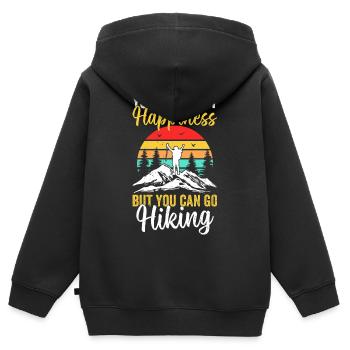 On ne peut pas acheter le bonheur, mais on peut aller faire de la randonnée - Bonjour - Sweat Premium à capuche zippé enfant bio - noir - Dos - AI Model Kid Male (0cm)
