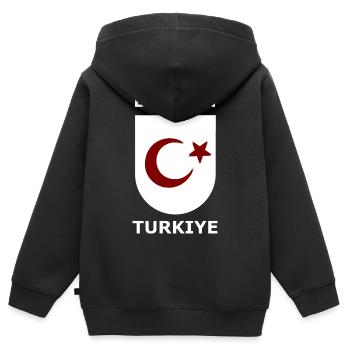 Born in Türkiye Shield - Kinder Premium Organic Zip Hoodie - Schwarz - Hinten - AI Model Kid Male (0cm)