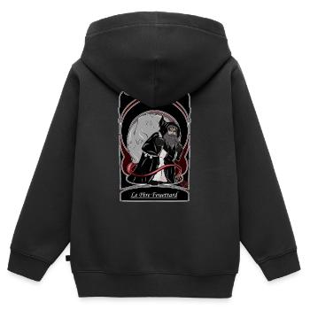 Pater Fouettard - Folklore Elsass (Frankreich) - Kinder Premium Organic Zip Hoodie - Schwarz - Hinten - AI Model Kid Male (0cm)