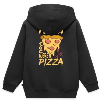 Cheese Salami Pizza Restauration rapide Pizza Tranche - Sweat Premium à capuche zippé enfant bio - noir - Dos - AI Model Kid Male (0cm)