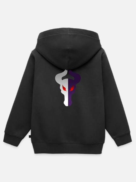 Doppelseitiger Drachenkopf - Kinder Premium Organic Zip Hoodie - Schwarz